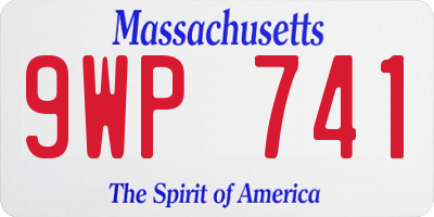 MA license plate 9WP741