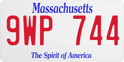 MA license plate 9WP744
