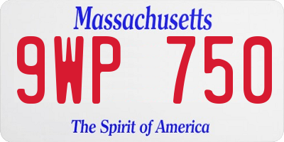 MA license plate 9WP750