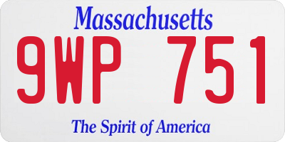 MA license plate 9WP751