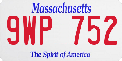 MA license plate 9WP752