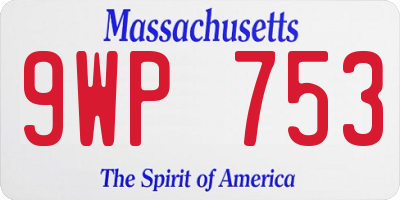 MA license plate 9WP753