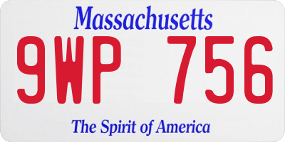 MA license plate 9WP756