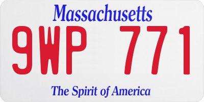 MA license plate 9WP771