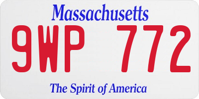 MA license plate 9WP772