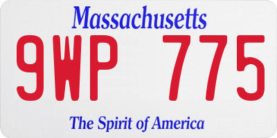 MA license plate 9WP775