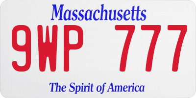 MA license plate 9WP777