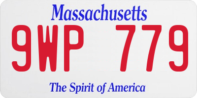 MA license plate 9WP779