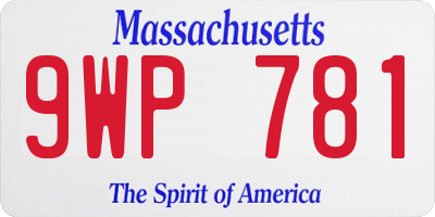 MA license plate 9WP781