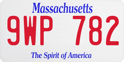 MA license plate 9WP782