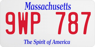 MA license plate 9WP787
