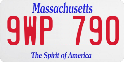 MA license plate 9WP790