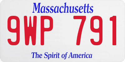 MA license plate 9WP791