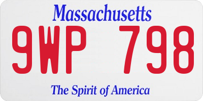 MA license plate 9WP798