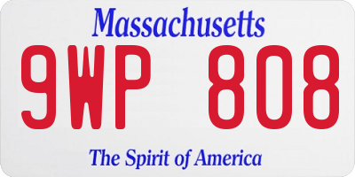 MA license plate 9WP808