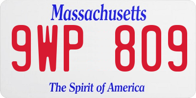 MA license plate 9WP809