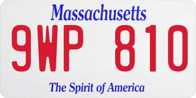 MA license plate 9WP810