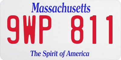 MA license plate 9WP811