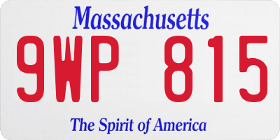 MA license plate 9WP815