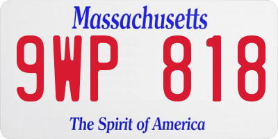 MA license plate 9WP818