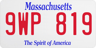 MA license plate 9WP819
