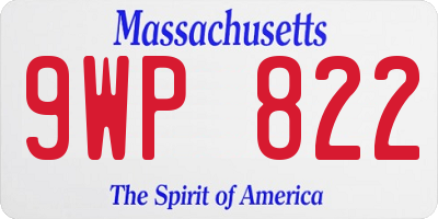 MA license plate 9WP822