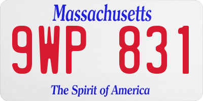 MA license plate 9WP831