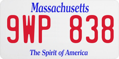 MA license plate 9WP838