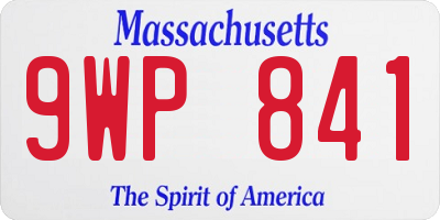 MA license plate 9WP841