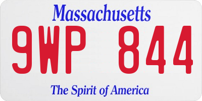 MA license plate 9WP844