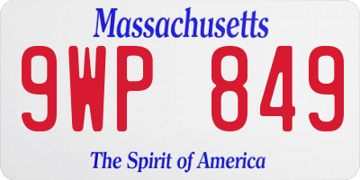 MA license plate 9WP849