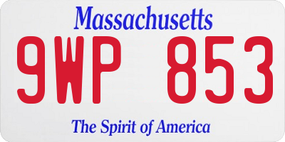 MA license plate 9WP853