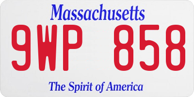 MA license plate 9WP858