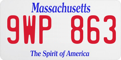 MA license plate 9WP863