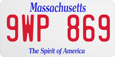 MA license plate 9WP869