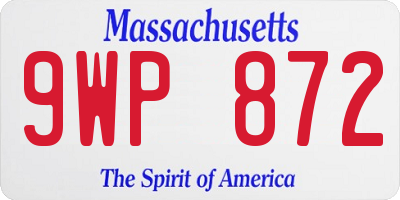 MA license plate 9WP872