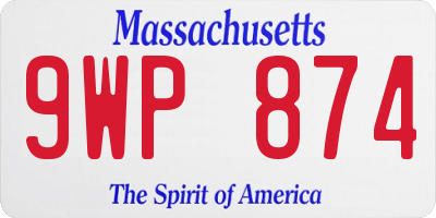 MA license plate 9WP874