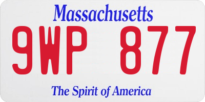 MA license plate 9WP877