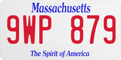 MA license plate 9WP879
