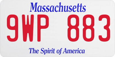 MA license plate 9WP883