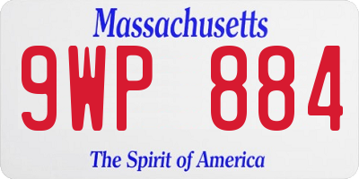 MA license plate 9WP884