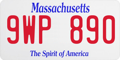 MA license plate 9WP890