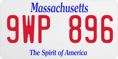 MA license plate 9WP896