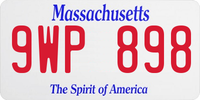 MA license plate 9WP898