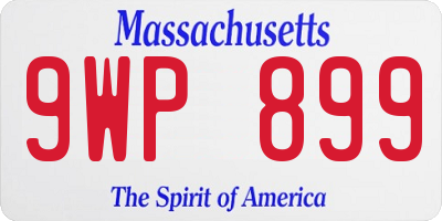 MA license plate 9WP899