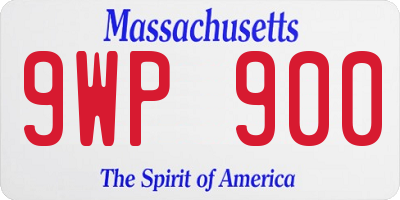 MA license plate 9WP900