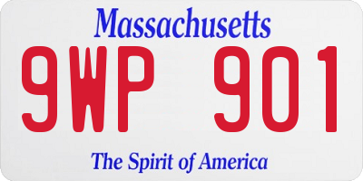 MA license plate 9WP901