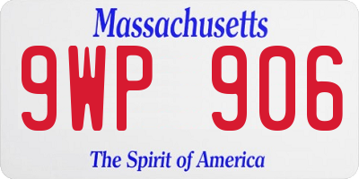MA license plate 9WP906