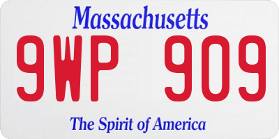 MA license plate 9WP909