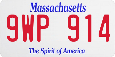 MA license plate 9WP914